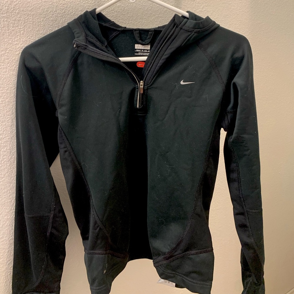 Black Nike quarter-zip sweatshirt. XS